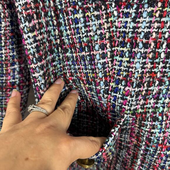 Halogen Tweed Blazer Women Medium Multciolor Preppy Old Money Luxury Jacket - Picture 7 of 12